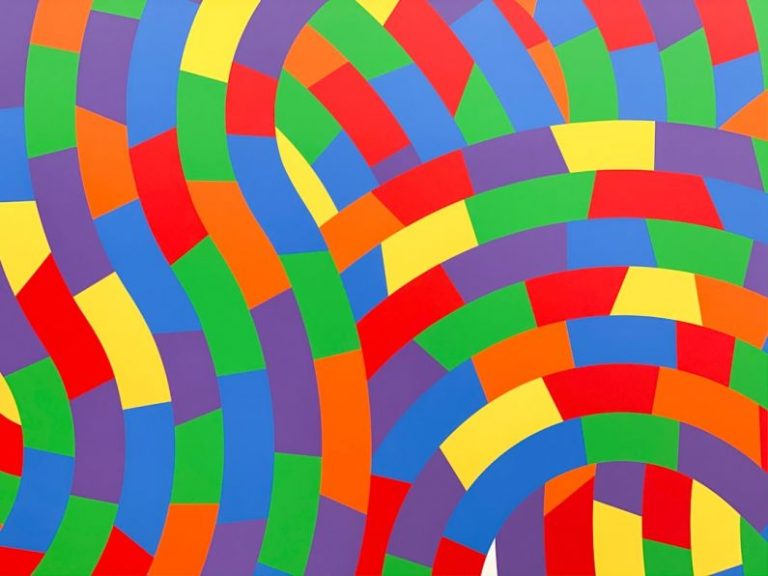 Patterns - a painting of a multicolored pattern with a white background