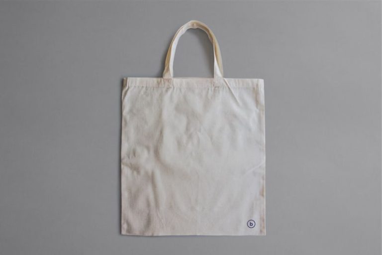 Bag - white reusable bag on gray surface