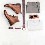 Band T-Shirt - pair of brown leather boots beside bet
