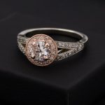 Jewelry - silver diamond ring on black box