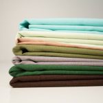 Fabrics - green and blue bath towels