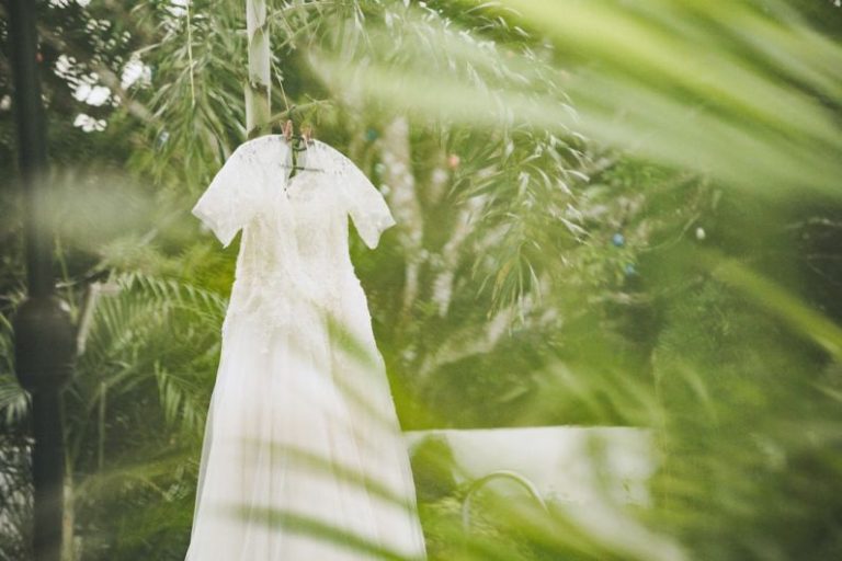 Bridesmaid Dresses - a white moth on a leaf