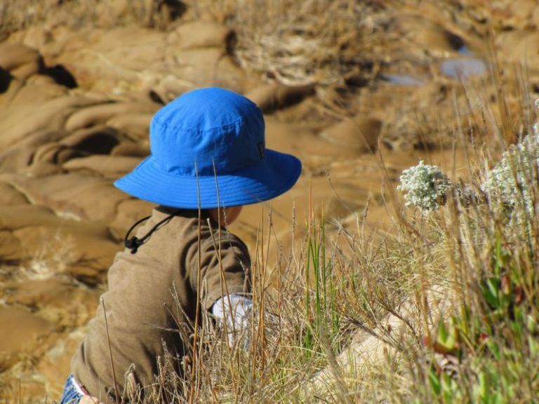Skin Protection - person wearing blue hat and brown pants